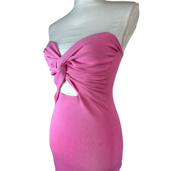 SNDYS Maia Dress in Pink Medium New Womens Strapless Knit Midi - Picture 5 of 10